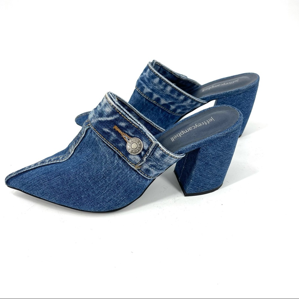 Jeffrey Campbell Billy Jean Denim Chunky Mule